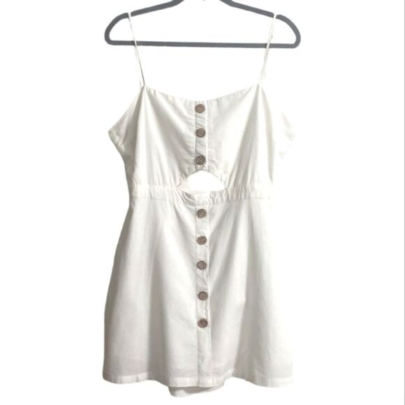 Cotton Candy Dresses & Skirts - Cotton Candy LA White Spaghetti Strap Cut Out Tie Back Mini Dress Size L